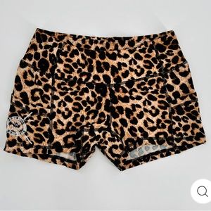 Barbells and Pizza Mid-Rise Leopard a Shorts Size XL